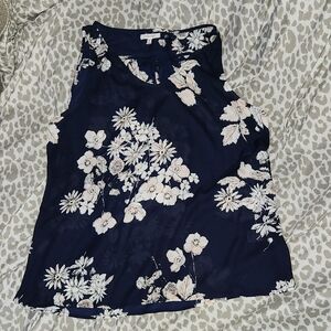 Maurices Navy Floral Blouse Tank Size XL